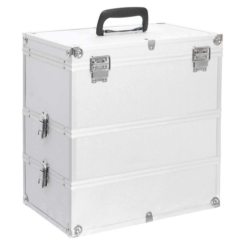 VidaXL Kosmetikkoffer 37x24x40 cm Aluminium silberfarben