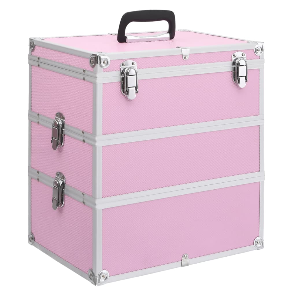 VidaXL Kosmetikkoffer 37x24x40 cm Aluminium rosa