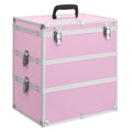 VidaXL Kosmetikkoffer 37x24x40 cm Aluminium rosa