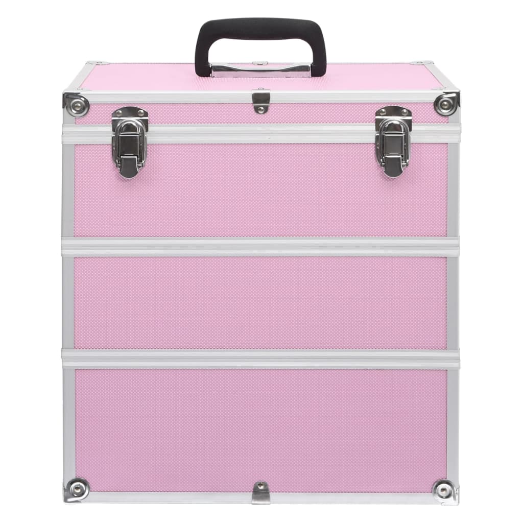 VidaXL Kosmetikkoffer 37x24x40 cm Aluminium rosa