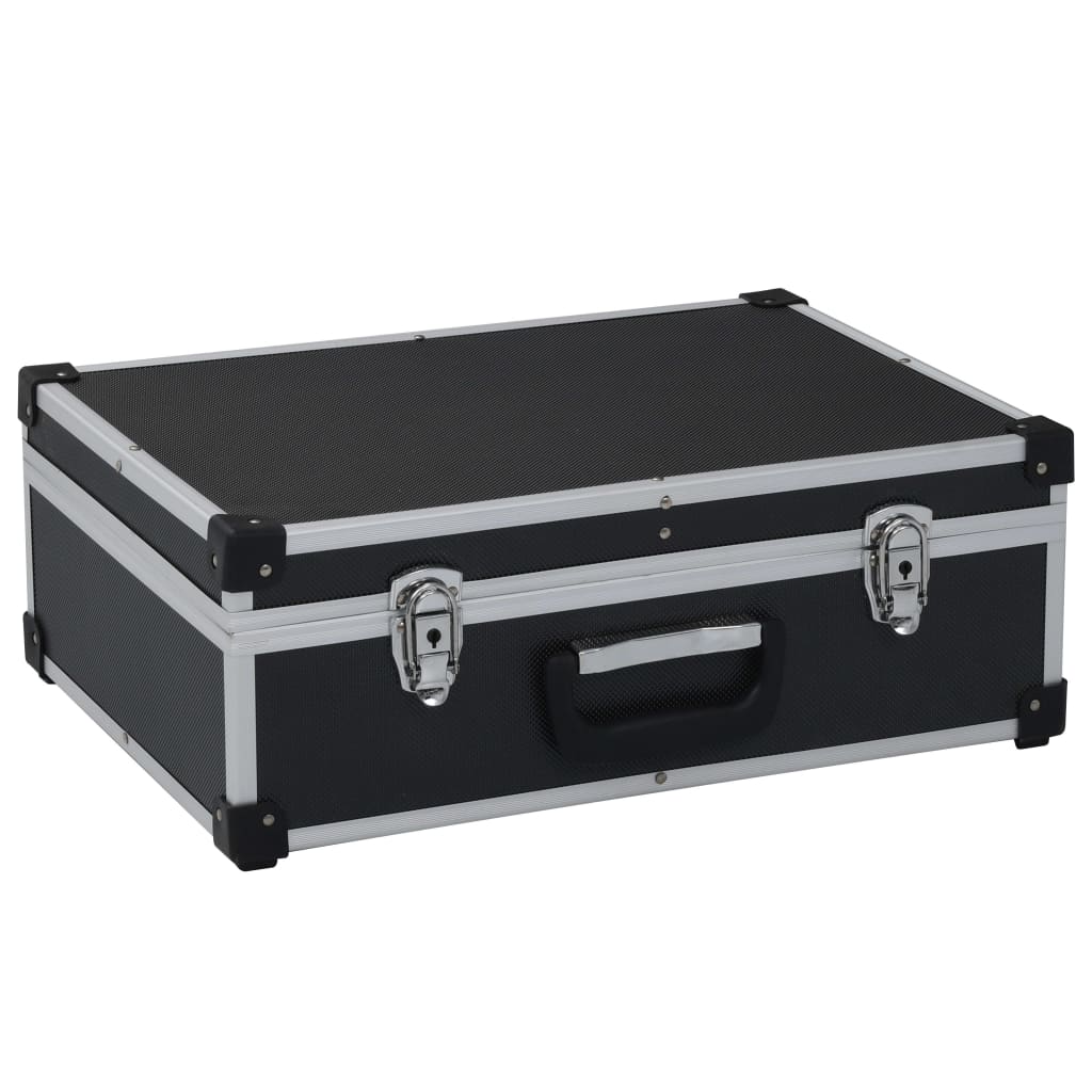 VidaXL Werkzeugkoffer 46x33x16 cm Aluminium Schwarz