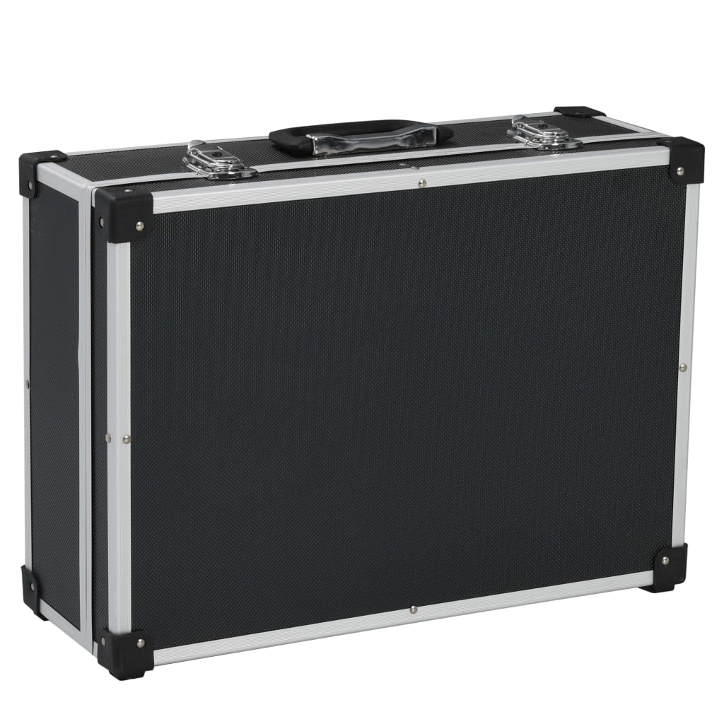 VidaXL Werkzeugkoffer 46x33x16 cm Aluminium Schwarz