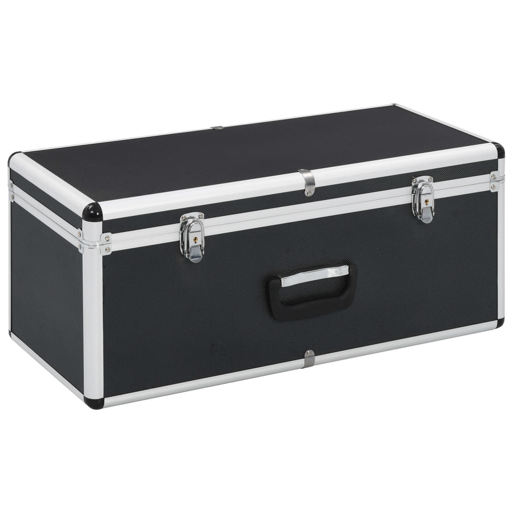 Vidaxl opbergkoffers 2 st aluminium zwart