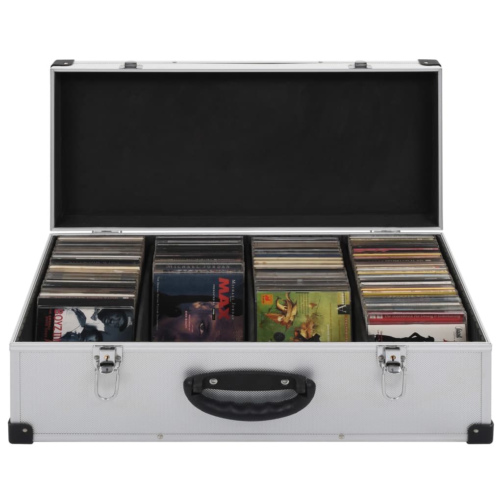 VidaXL CD-Hülle für 80 CDs, Aluminium-ABS, silberfarben