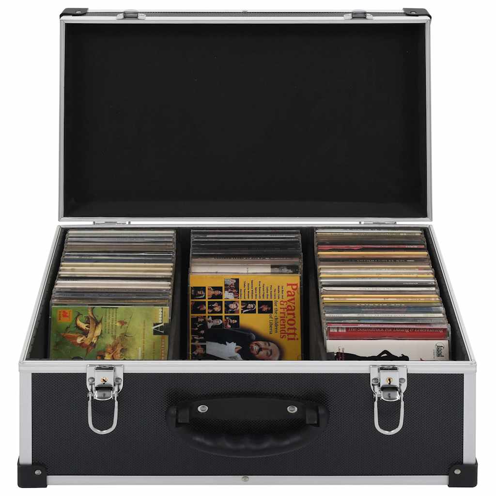 VidaXL CD-Hülle für 60 CDs, Aluminium ABS, schwarz
