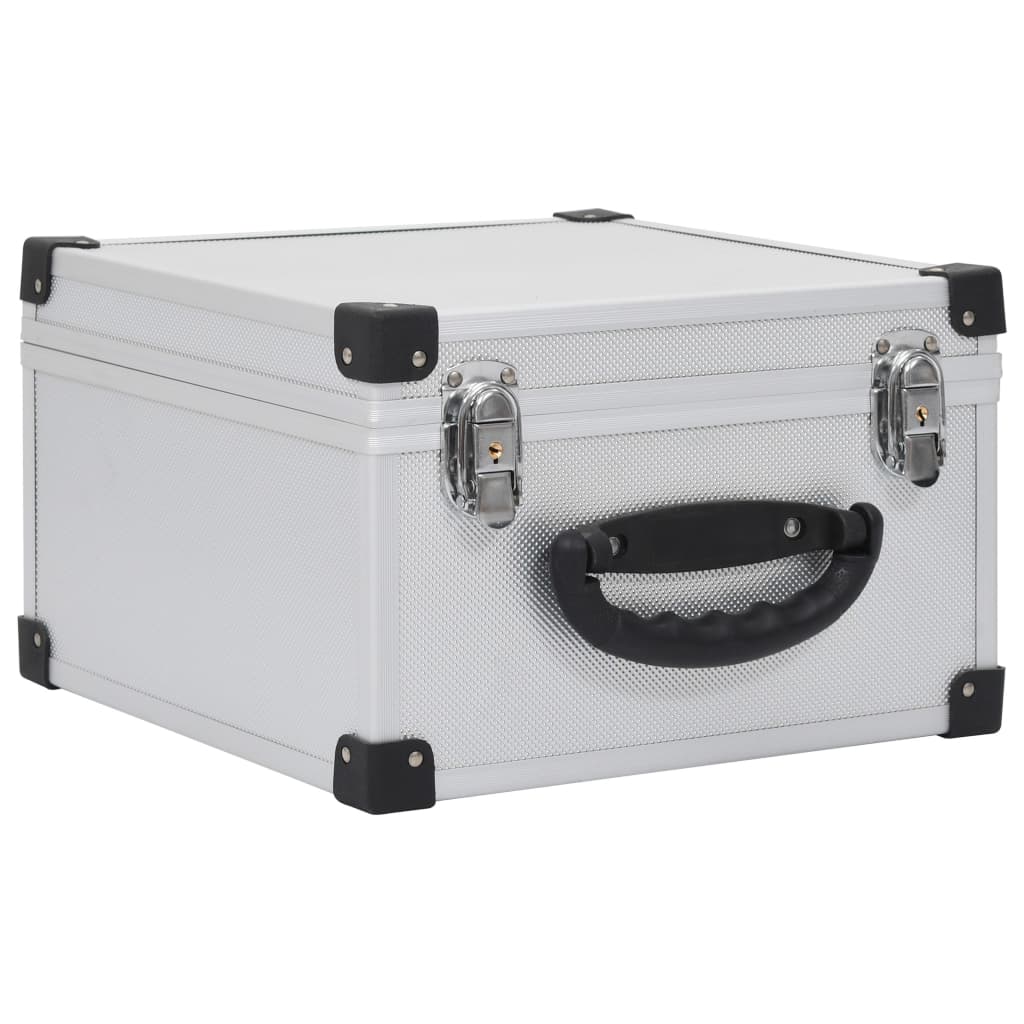 Vidaxl cd-koffer voor 40 cd's aluminium abs zilverkleurig