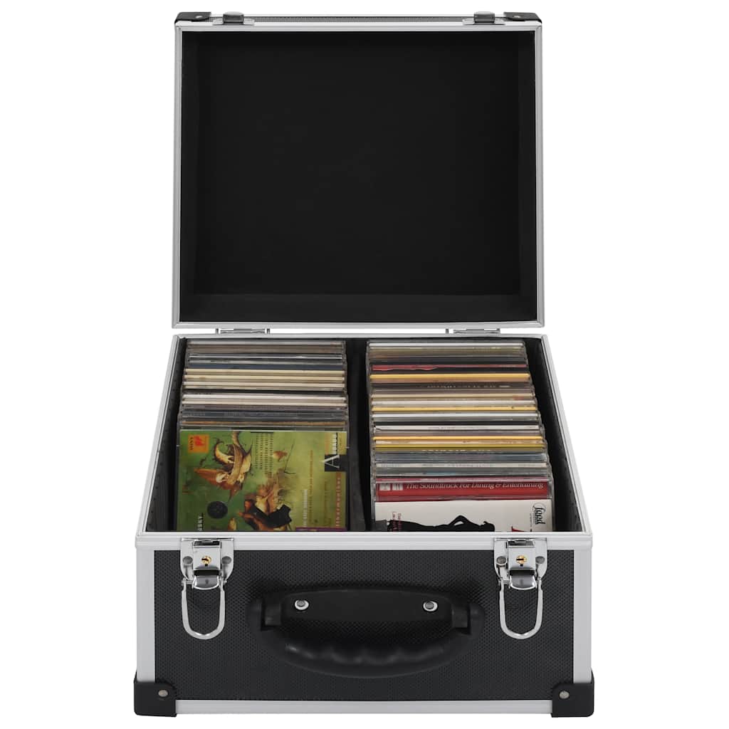 VidaXL CD-Hülle für 40 CDs, Aluminium-ABS, schwarz