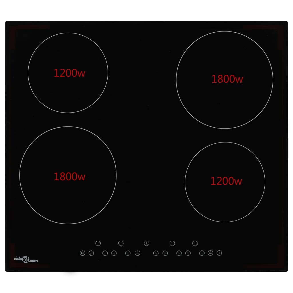 VidaXL -Keramik -Kochfeld mit 4 Kochzonen Touch Control 6000 W