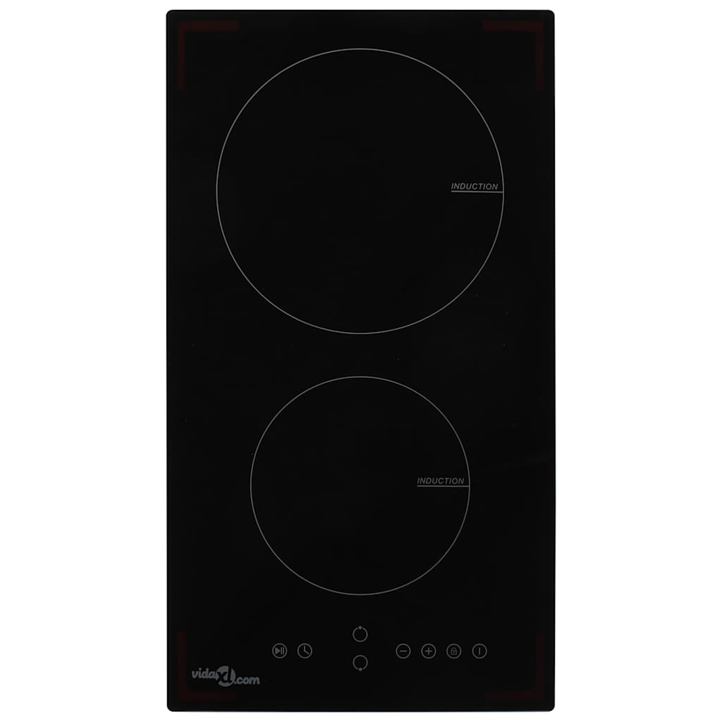 Vidaxl inductiekookplaat met 2 kookzones aanraakbediening 3500 w glas
