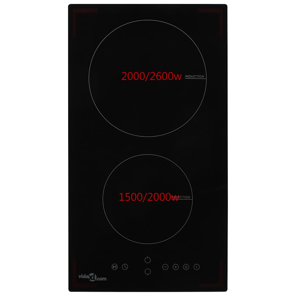 Vidaxl inductiekookplaat met 2 kookzones aanraakbediening 3500 w glas