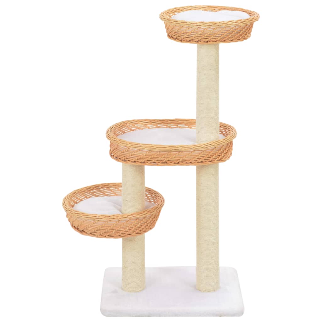 VidaXL Katzenkratzbaum mit Sisal-Kratzstamm aus natürlichem Weidenholz