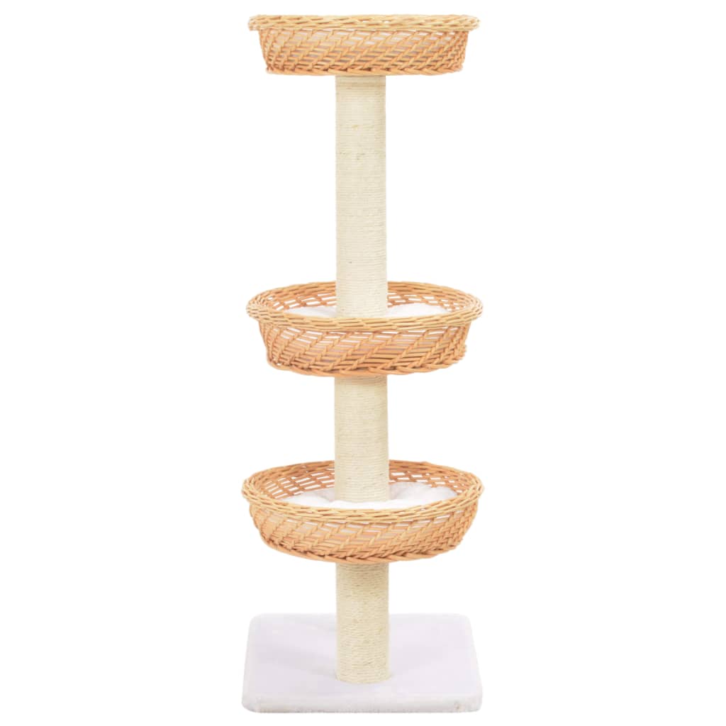VidaXL Katzenkratzbaum mit Sisal-Kratzstamm aus natürlichem Weidenholz