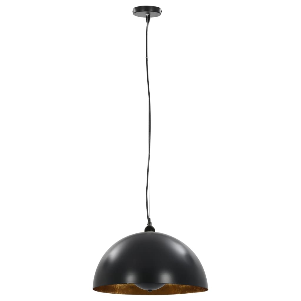 VidaXL Deckenleuchten, 2 Stück, halbrund, E27, 40 cm, schwarz und goldfarben
