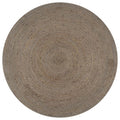 VidaXL Handgefertigter runder Teppich 90 cm Jute Grau