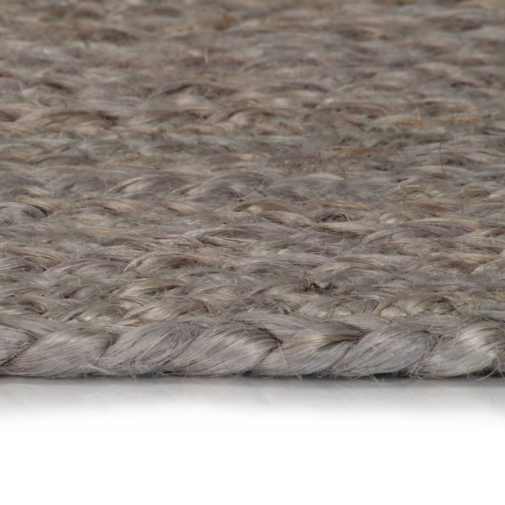 VidaXL Handgefertigter runder Teppich 120 cm Jute Grau