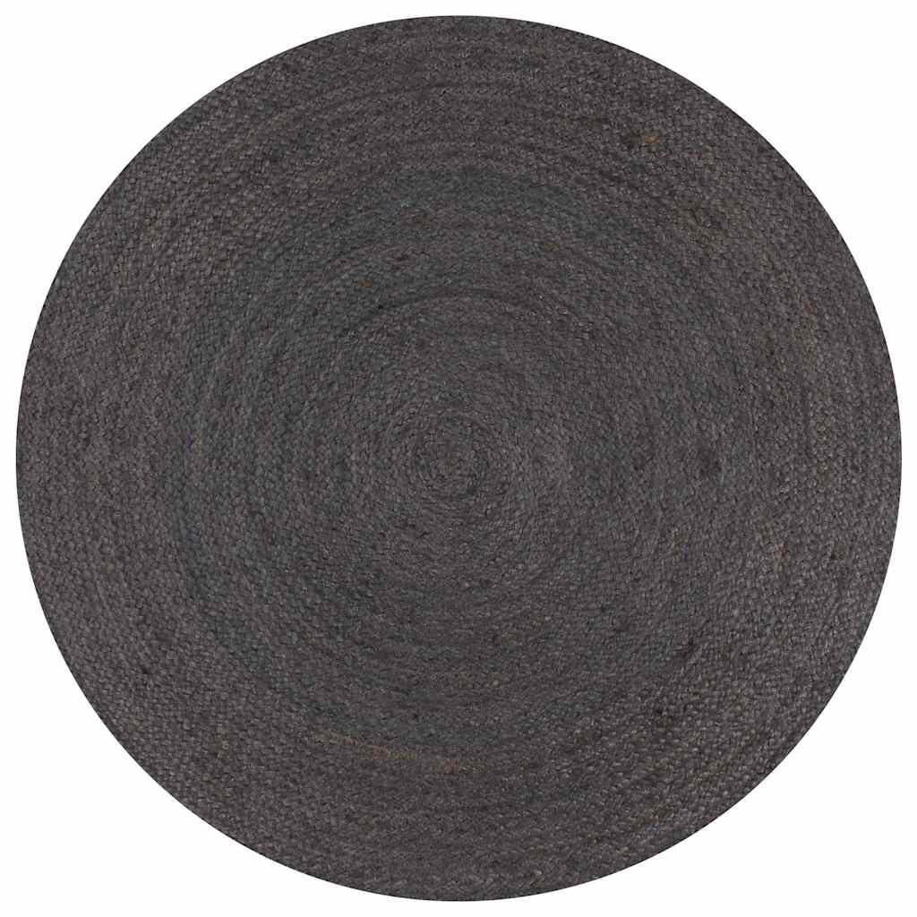 Vidaxl vloerkleed handgemaakt rond 150 cm jute donkergrijs