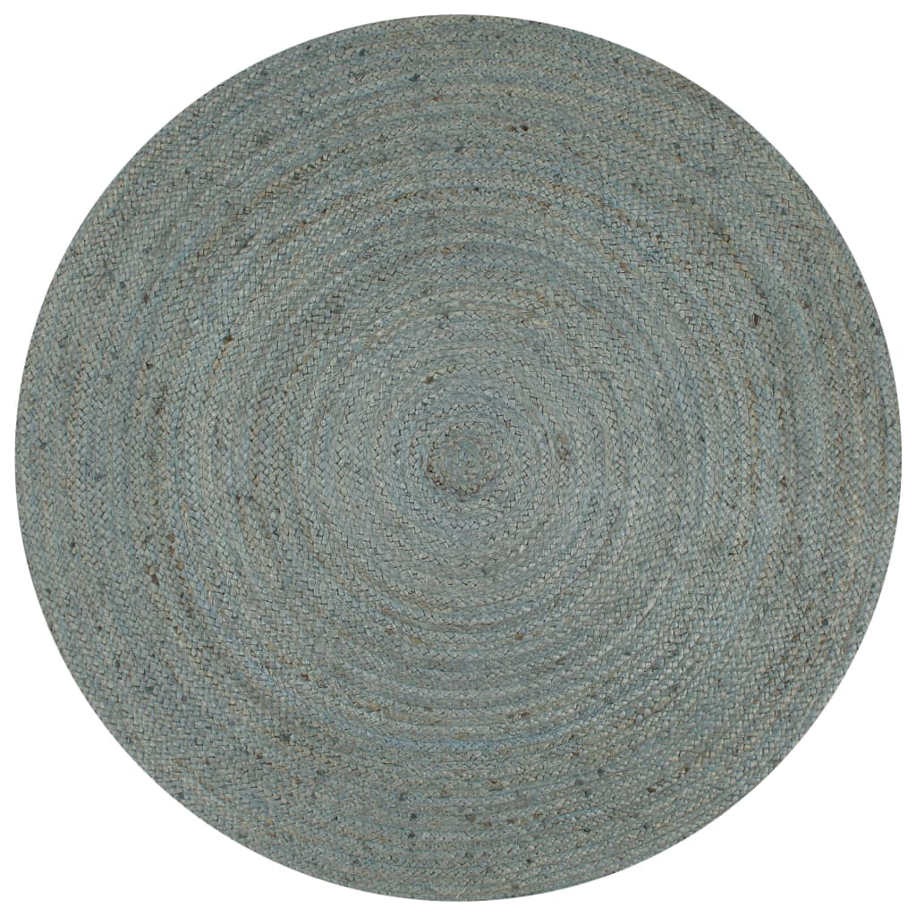 VidaXL Handgefertigter runder Teppich 90 cm Jute Olivgrün