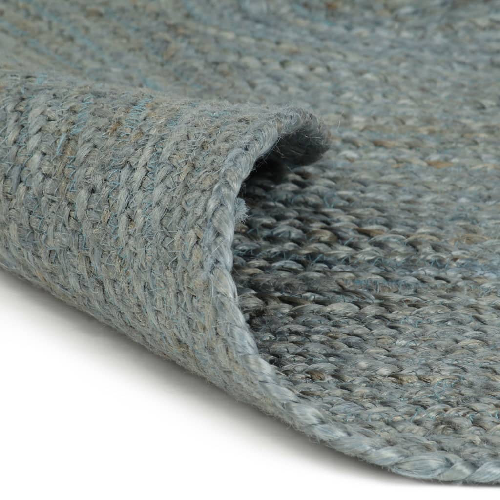 VidaXL Handgefertigter runder Teppich 90 cm Jute Olivgrün