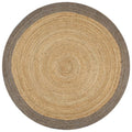 VidaXL Handgeknüpfter Teppich mit grauem Rand, 150 cm, Jute