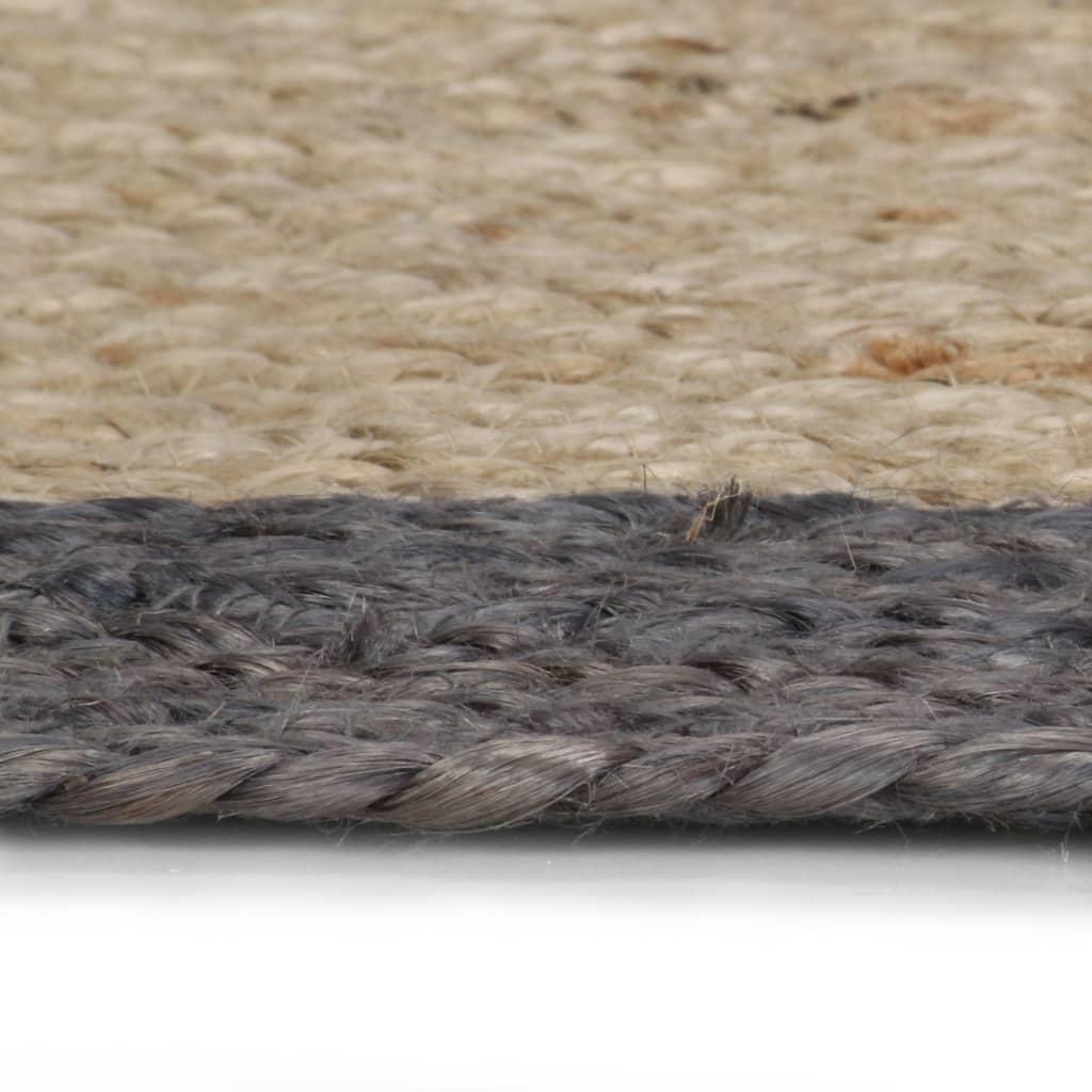 VidaXL Handgeknüpfter Teppich mit dunkelgrauem Jute-Rand, 90 cm