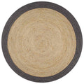Vidaxl vloerkleed handgemaakt met donkergrijze rand 120 cm jute
