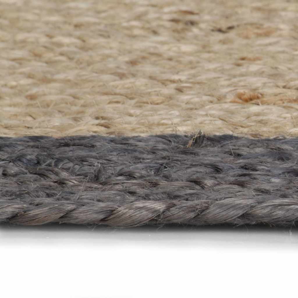 Vidaxl vloerkleed handgemaakt met donkergrijze rand 150 cm jute