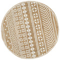 VidaXL Handgeknüpfter Teppich mit weißem Muster, 150 cm, Jute
