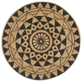 VidaXL Handgeknüpfter Teppich mit schwarzem Muster, 120 cm, Jute