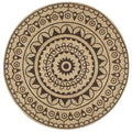 VidaXL Handgeknüpfter Teppich mit dunkelbraunem Muster, 120 cm, Jute