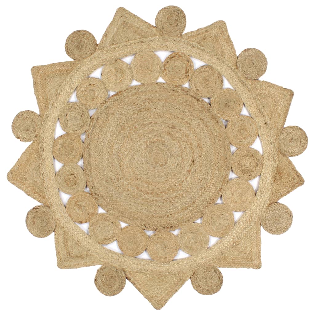 VidaXL Handgeknüpfter Teppich 120 cm aus geflochtener Jute