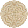 Vidaxl vloerkleed handgemaakt met spiraal ontwerp 90 cm jute wit