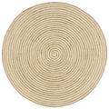 VidaXL Handgefertigter Spiralteppich, 90 cm, Jute, Weiß