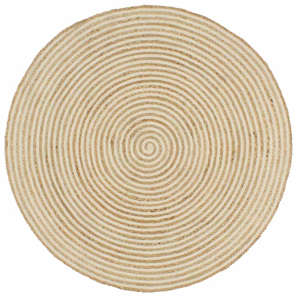 VidaXL Handgefertigter Spiralteppich 150 cm Jute Weiß