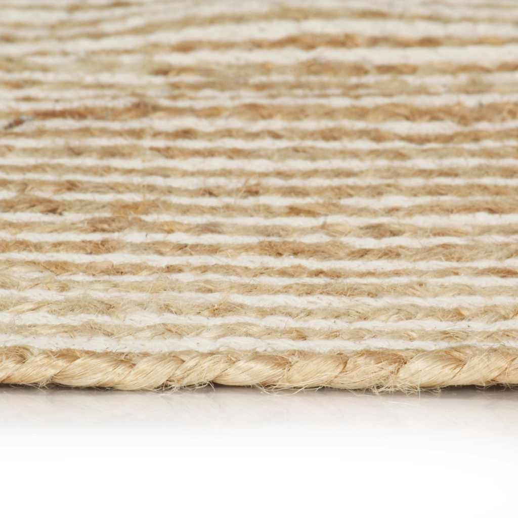 VidaXL Handgefertigter Spiralteppich 150 cm Jute Weiß