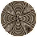 VidaXL Handgefertigter Spiralteppich, 90 cm Jute, Schwarz