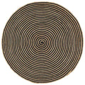 VidaXL Handgefertigter Spiralteppich, 90 cm Jute, Schwarz