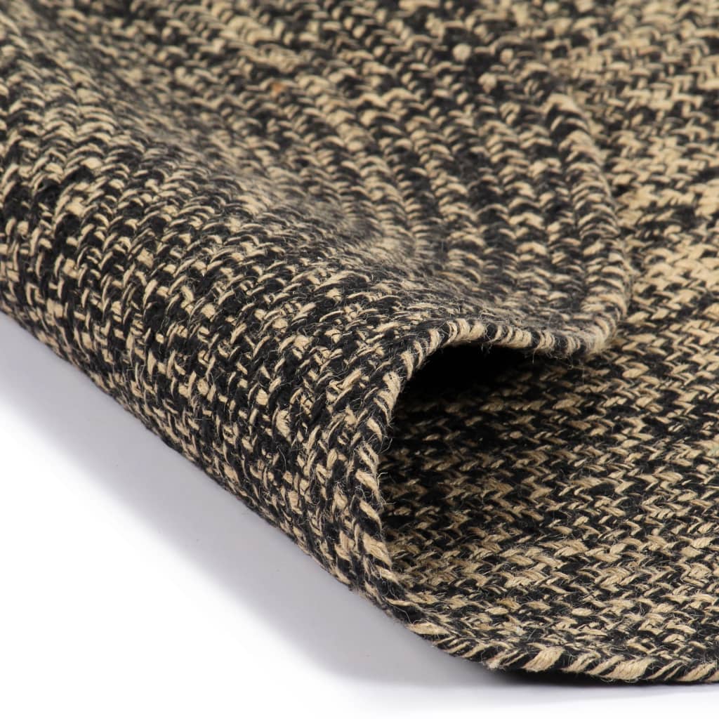 Vidaxl vloerkleed handgemaakt 150 cm jute zwart en naturel