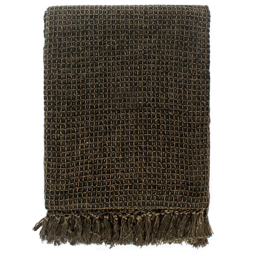 VidaXL Plaid 160x210 cm Baumwolle Anthrazit und Braun