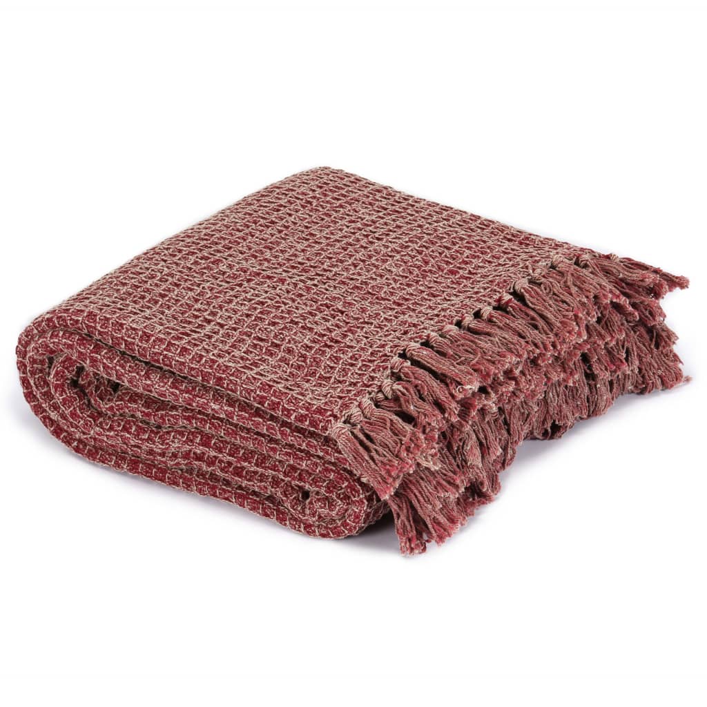 VidaXL Plaid 160x210 cm Baumwolle Bordeaux