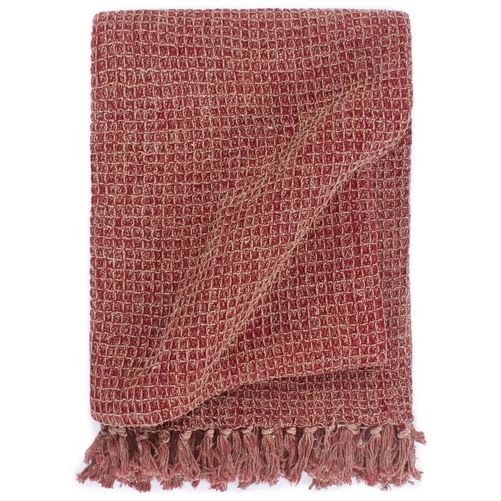 VidaXL Plaid 220x250 cm Baumwolle Weinrot