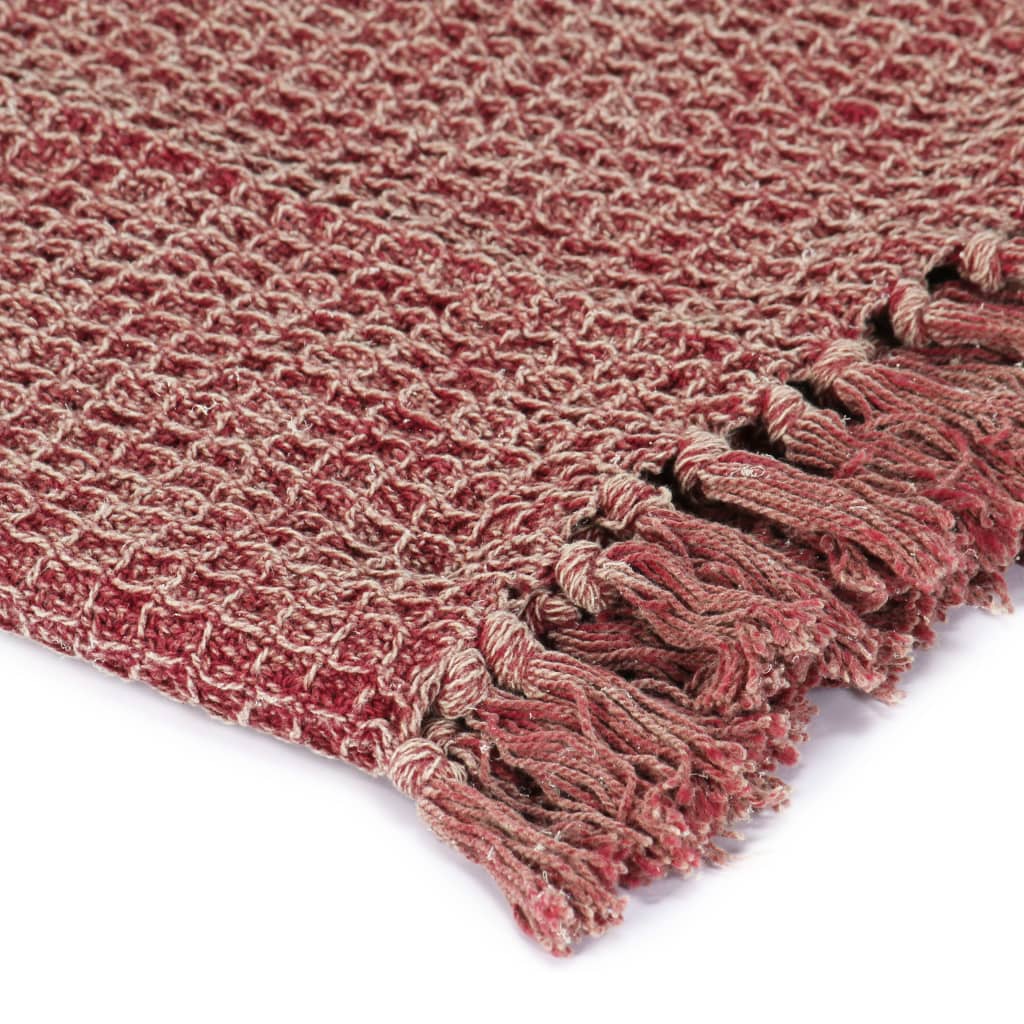 VidaXL Plaid 220x250 cm Baumwolle Weinrot