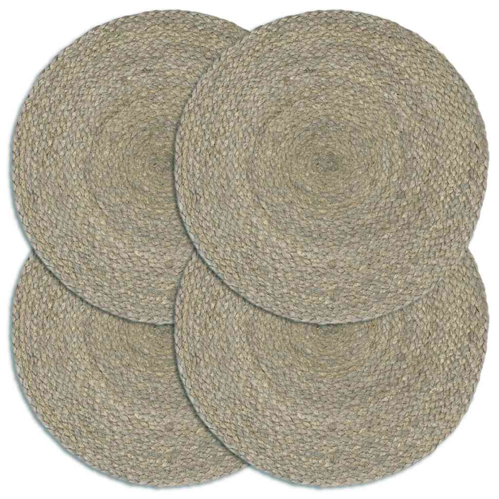 Vidaxl -Taschen 4 Stück Rindfleisch 38 cm Jute einfarbig grau