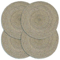 Vidaxl placemats 4 st rond 38 cm jute effen grijs