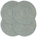 VidaXL Platzsets, 4 Stück, rund, 38 cm, Jute, olivgrün