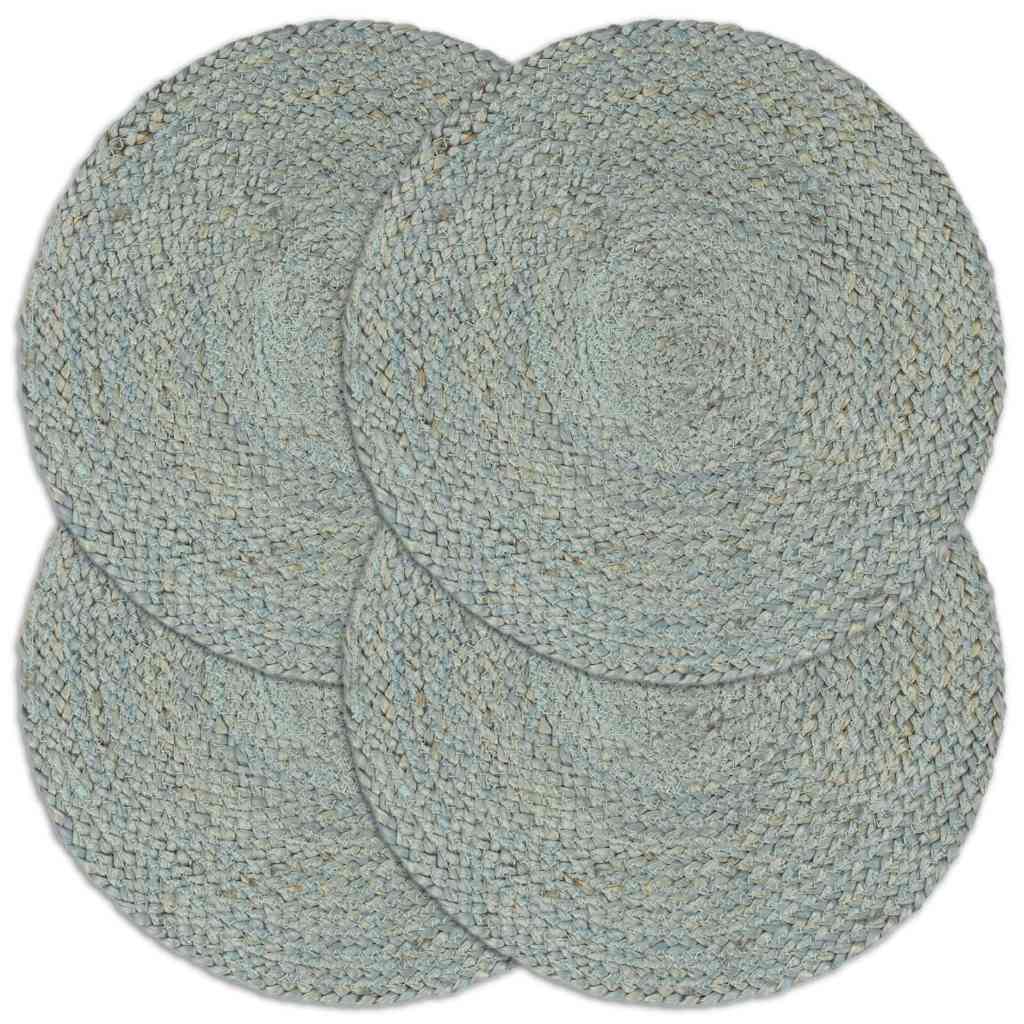 VidaXL Platzsets, 4 Stück, rund, 38 cm, Jute, olivgrün