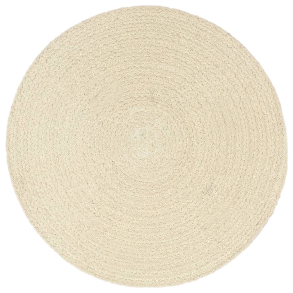 VidaXL Platzsets, 4 Stück, rund, 38 cm, Baumwolle, natur