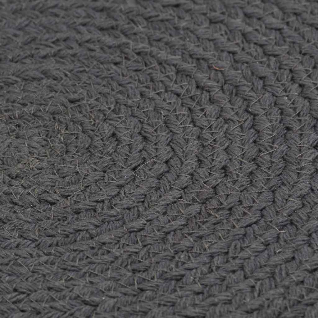 Vidaxl placemats 6 st rond 38 cm katoen effen donkergrijs