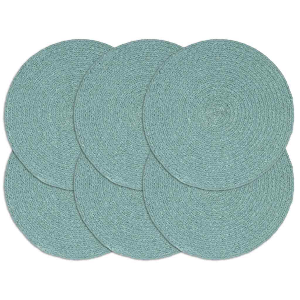 Vidaxl placemats 6 st rond 38 cm katoen effen groen
