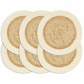 Vidaxl placemats 6 st rond 38 cm jute en katoen natuurlijk