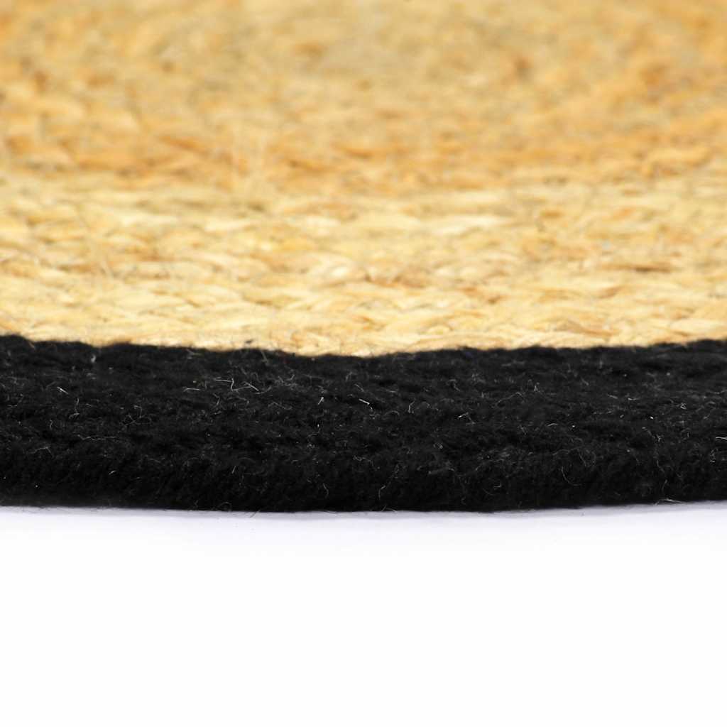 VidaXL Platzsets, 6 Stück, 38 cm, Jute und Baumwolle, Natur und Schwarz